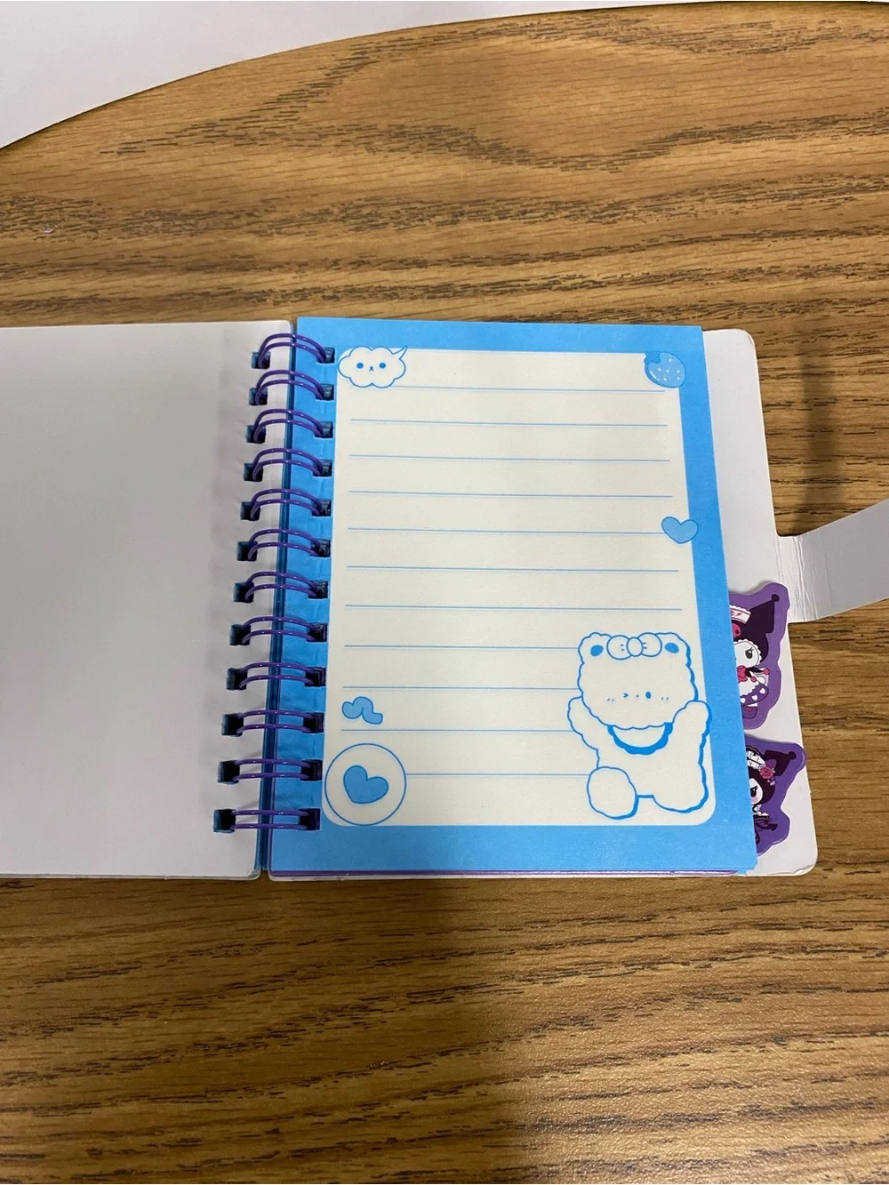 Kuromi Spiral Notebook & Pen Set - Purple